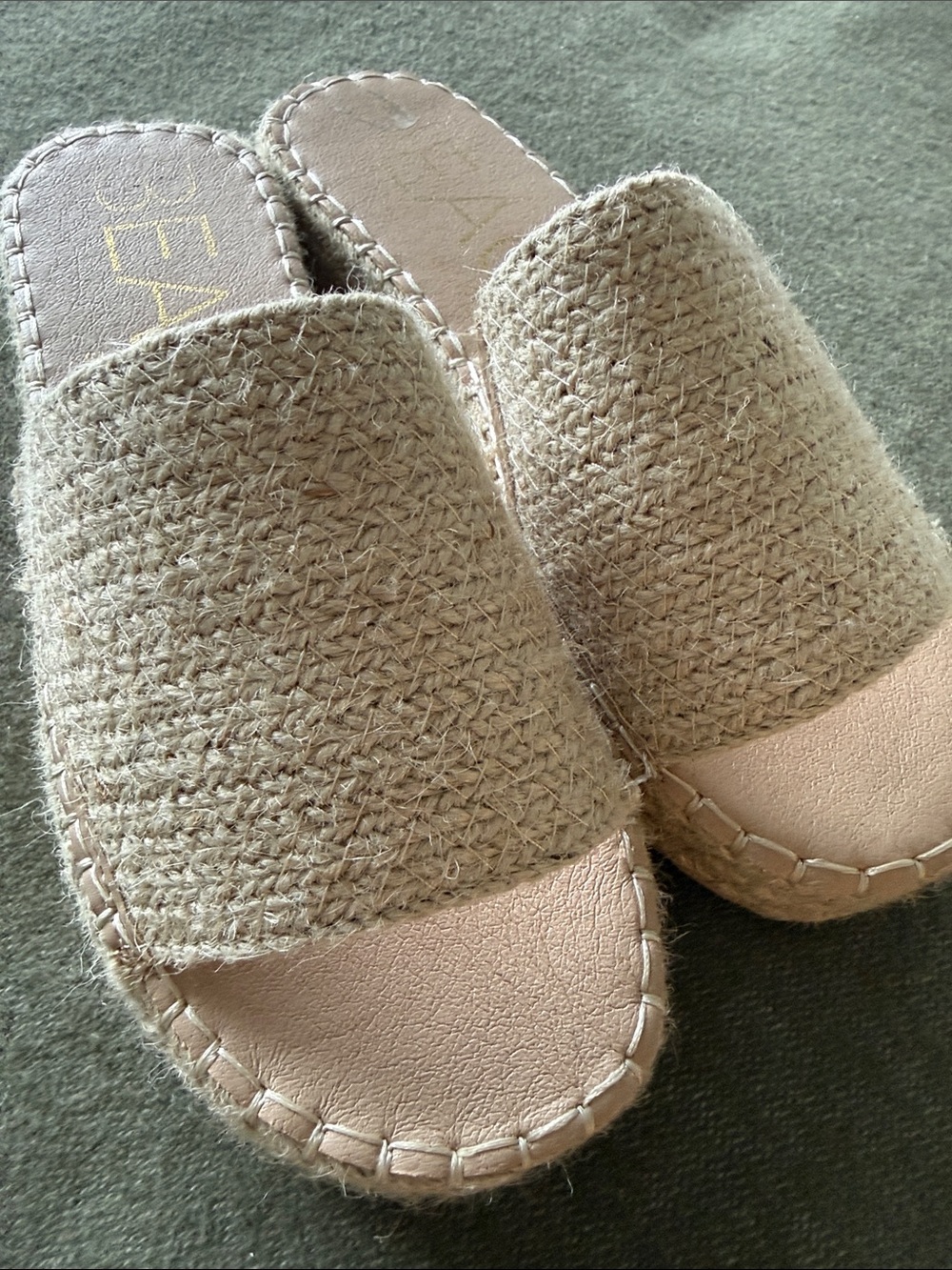 Boho Natural Women's Beige Woven Slide Sandals, Beach by Matisse. - Picture 2 of 6